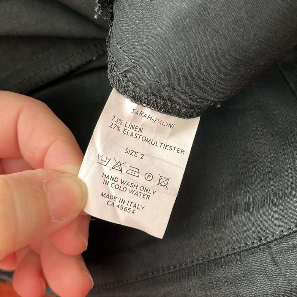 Sarah Pacini Side Zip Linen Pants - Picture 9 of 10